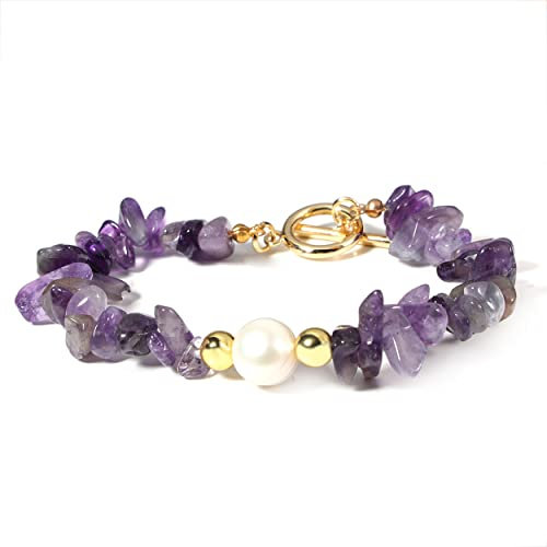 JJDreams Gemstone Bracciale Pietre Guarigione Bracciale Donna Sliver Bracciale Yoga Bracciale Ametista