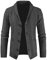 Meilicloth Mens Classic Casual Long Sleeve Shawl Collar Buttons Down Cable Knit Cardigan Sweater for Men with Pockets
