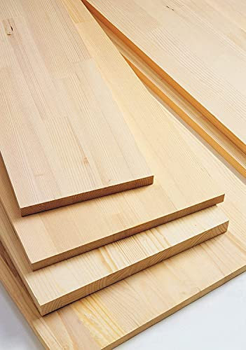 Mondo Viro Planche à lamelles en épicéa brut carré panneau naturel pour travaux de bricolage épaisseur 18 cm (200 x 50 cm)