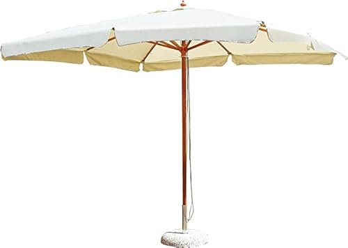 Gruppo Maruccia - Ombrellone con Palo Centrale 3x2 Metri - Struttura in Legno -Telo Idrorepellente - Per Bar e Giardino (Ecrù)