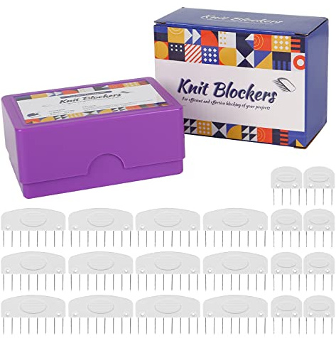 TVlifams 20Pcs Knit Blocking Pins Kit, 8 Pins and 4 Pin Knit Crochet Blocking Combs for Blocking Knitting Sewing Lace Needlework Projects (1 Box)