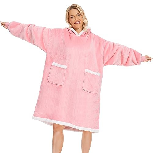 Gentlewarm übergroße Hoodie Decke, Damen Kapuzenpullover Sweatshirt Mit Kapuze Super Weich, Weicher Plüsch Decken Hoodie Für Männer, Frauen