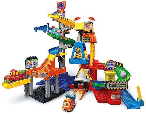 VTech - Tut Tut Bolides, Maxi Chantier Interactif avec Voiture Eden Camion Benne, Circuit Voitures Enfant, 6 Zones Magiques, Cadeau Garçon et Fille de 1 an à 5 Ans - Contenu en Français