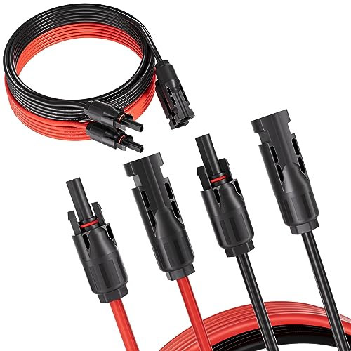 AFERIY Câble Panneau Solaire 5M, Câble d'extension de 5M pour Panneau Solaire, Câble de Panneau Solaire, Câble Solaire Professionnel pour Panneau Solaire, Câble PV, Fonctionne pour Système Solaire, 5M
