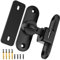 Flip Sliding Barn Door Lock, 90/180 Degree Sliding Door Lock Latch and latches for Barn Door, Pet Door, Bathroom, Outdoor, Garage, Window, Sliding Door (1, Black)