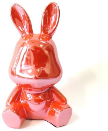 Spardose Hase Deko Orange Keramik 16 cm