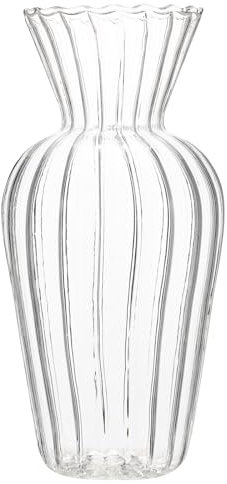 HOLIDYOYO Vase en Verre Transparent 6X6X6 Pouces Petit Vase Décoratif Moderne pour Fleurs Artificielles Et Plantes Vertes Idéal pour Décoration De Bureau Et Centre De Table