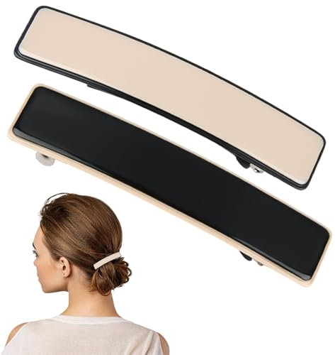 Joynine Ensemble de 2 Grandes Barrettes à Cheveux Élégantes pour Femme | Barettes Cheveux Fille | Accessoires Cheveux Femme | Pinces Automatiques en 2 Couleurs pour Cheveux Épais