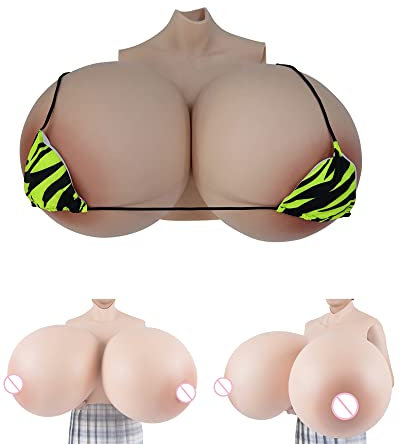 JYACANS Crossdresser Breastplate Huge Z PLUS Cup Silicone Breast Forms, Realistic Large Tits Fake Boobs for Cosplay Ladyboy (01)