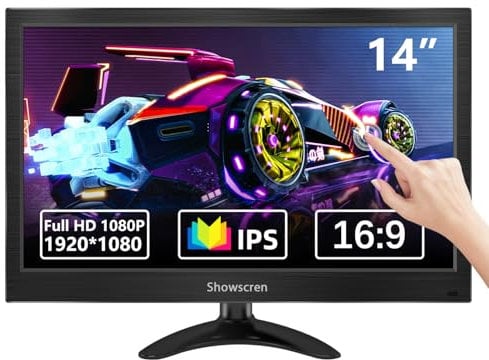 Monitor Portatile Touchscreen da 14 pollici HDR 1920x1080P 100% sRGB Monitor da tavolo con porta HDMI/USB-C Altoparlanti integrati per PC/laptop/smartphone, PC Monitor Touch Screen