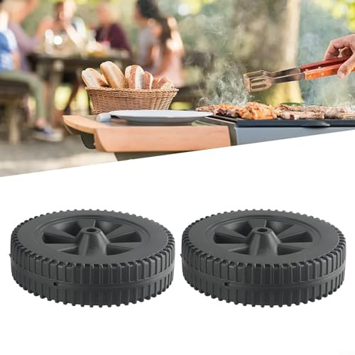 EasyByMall 17,8 cm Grillräder Ersatzteile, Grillräder für Gasgrills, schwarzes Kunststoffrad, 2 Stück (170 mm), 9Z655D1706H1GO0GK4MF2LW26