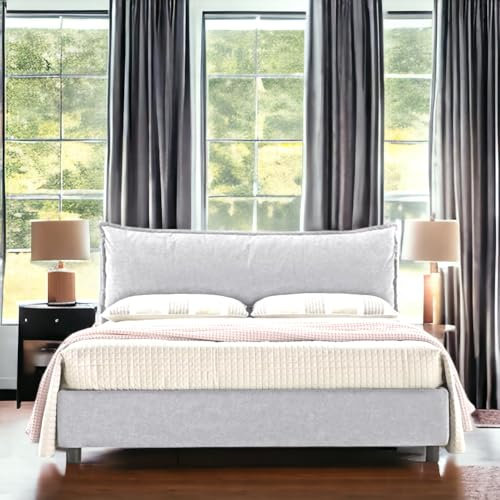 Archiletto Letto MATRMONIALE con contenitore NUVOLETTA - con Box Contenitore, Misure 160x190 o 160x200, ingombro ridotto. SFODERABILE. Testiera Imbottito Ecopelle Microfibra Tessuto Personalizzabile
