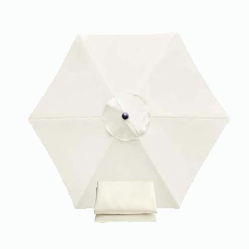 BEEGMA 200cm 250cm 270cm 300cm Toldo de Repuesto para Sombrilla Tela para Sombrilla de Jardin 6 Varillas Cubierta de Repuesto para Sombrilla de Patio Trasero, Piscina(Color:White,Size:250cm/8.2FT)