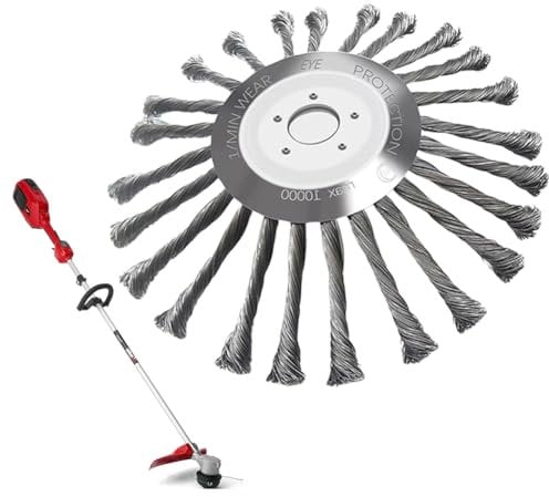 AVZYARDY 10 Inch Wire Brush Trimmer Head Cutter Brush Rotary Weed Eater Head Universal Knot Steel Wire Grass Trimmer Head Grass Trimmer Strimmer for Cleaning Garden Lawn Weeds
