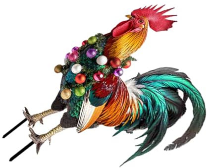 ORFOFE Weihnachtliche Hühner Gartenstecker aus Eisen für Hof und Deko