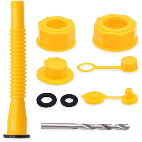 MEAJOO Bec de rechange pour canette de gaz, kit de buse de bidon de gaz de 1,2/5/37 litres, comprend 2 bouchons de collier à vis de tailles différentes, bouchons d'aération de canette de gaz,