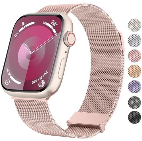 Wanme Compatibles con Correa Apple Watch 41mm 40mm 38mm 45mm 44mm 42mm 49mm Mujer Hombre, Pulseras de Repuesto para Reloj de Metal de Acero Inoxidable para iWatch Series SE Ultra 9 8 7 6 5 4 3 2 1