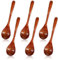 Lot de 6 Cuillères en Bois Naturel de 18 cm - Fabriquées à la Main - Pour Soupe, Miel et Chocolat Chaud