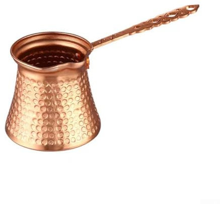 Cafetera de cobre de buen gusto, cafetera turca hecha a mano, cafetera árabe