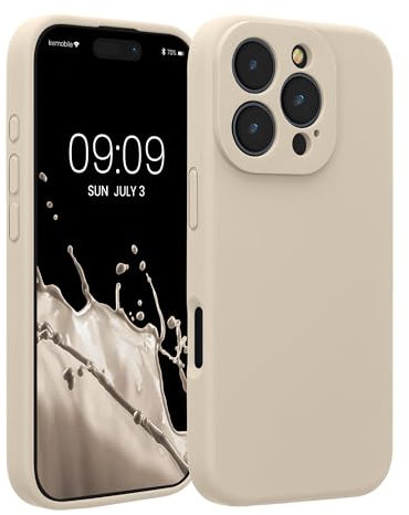 kwmobile Housse Compatible avec Apple iPhone 16 Pro Coque - Housse de téléphone Protection Souple en TPU Silicone - crème