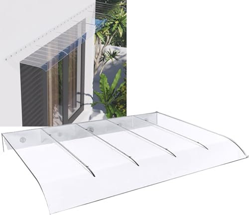 Tenda da sole per porte e finestre, in policarbonato, trasparente, per patio, protezione da pioggia e neve, 40 x 190 cm