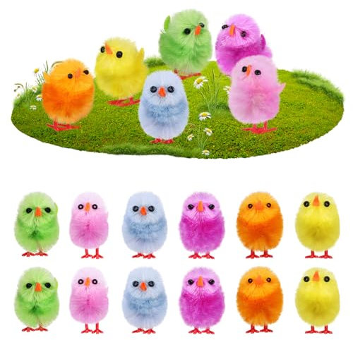 Homoyoyo 18stücke Flauschige Mini Küken Künstliche Ostern Küken Deko Hühner Spielzeug Für Ostern Bastel Und Partybedarf Bunte Osterdekoration Für Erwachsene