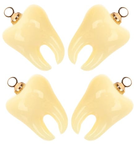 DIYEAH 4 Stück Simulierter Zahnanhänger Ohrringe Edelsteine Zahnaufkleber Lächelnder -schlüsselanhänger Zahnschmuck-edelstein-kit Pflanzer Zahnabzeichenrolle