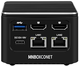MNBOXCONET Mini PC Core i3 N305(8C/8T, Up to 3.8GHz), Mini Computer Black Linux, PVE Micro PC LPDDR5 8GB RAM 128GB SSD, Wifi6/BT5.2, 2 porte I226-V 2.5Gbe LAN, USB C Triple Display