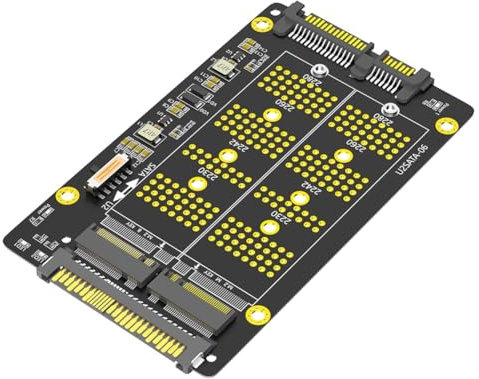 Pqahffowr 2 en 1 Combo M.2 (NGFF) NVME SSD PCI-E vers U.2 SFF-8639 et Adaptateur M.2 (NGFF) SATA SSD vers SATA