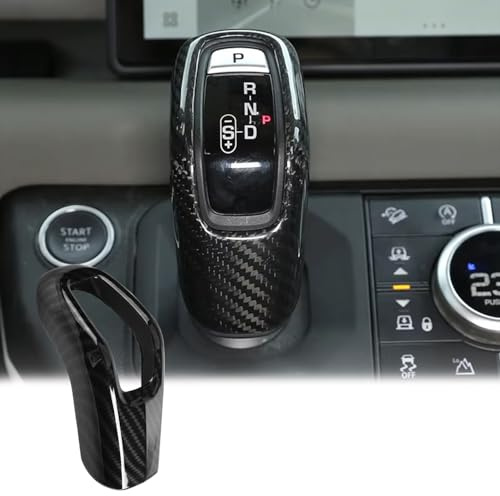 Youzzei Schaltkopf-Abdeckung, Karbonfaser-Stil, Auto-Schaltknaufabdeckung für Land Rover Range Rover Sport 2014–2017, Jaguar E Pace 2018–2019, ABS-Kunststoff, Range Rover Sport-Schaltknauf-Abdeckung