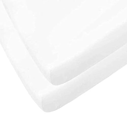 DTEX HOMES 4 x Cot Bed Fitted Sheets 100% Cotton 200 Thread Count Luxury Cot Sheets, Cot Bed 70 x 140 cm - White