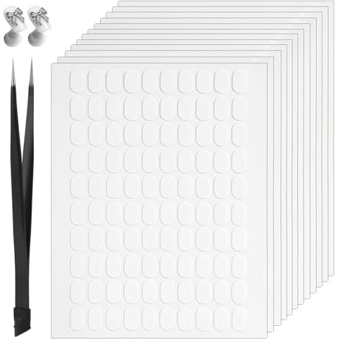 1200 Pcs Double Sided Nail Adhesive Tabs, Pre-Cut Sticky Stickers with Tweezer for Press on False Nails for Practice Holder Color Chart Book