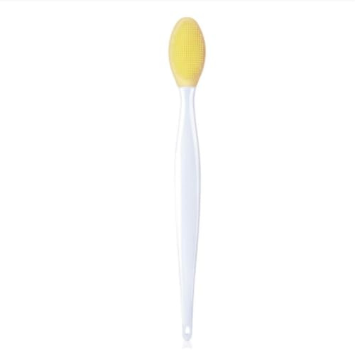 Double-Sided Silicone Nose Scrub Brush for Blackhead Removal - Exfoliating Tool for Men and Women(Yellow)