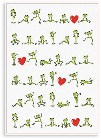 Kracht Geschirrtuch Frösche 100% Baumwolle, Farbe:Mehrfarbig;Größe:45 x 70 cm