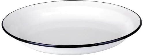 Ibili 912932 Assiette en acier émaillé vitrifié Blanche 32 cm