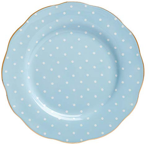 Royal Albert Modern Vintage POLBLU25811 20cm Side Plate, Polka Blue, Fine Bone China