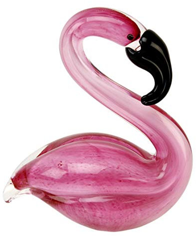 Juliana Objets d'art Briefbeschwerer, Glas, pinker Flamingo