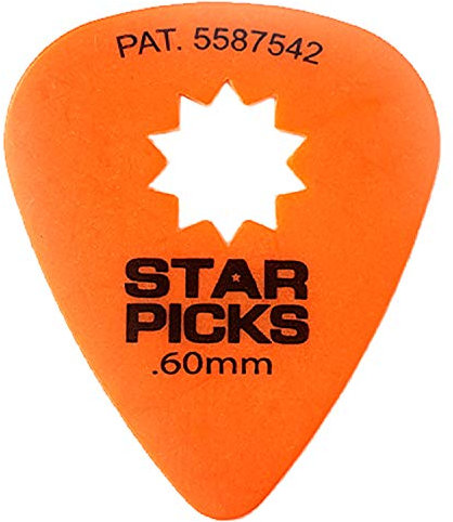 Everly Star Gitarrenplektren, 0,60 mm, Orange, 72 Stück