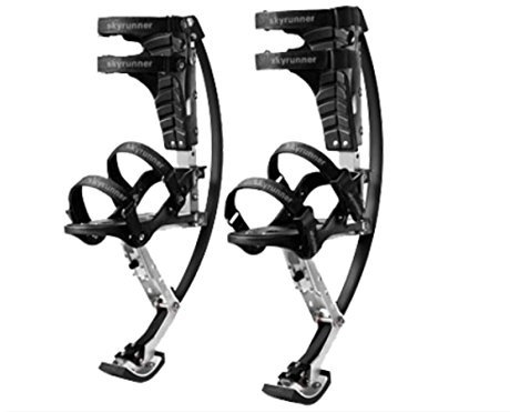 Skyrunner Känguru-Schuhe für Kinder und Jugendliche, Springstelzen, Springschuhe, Fitnessübungen (schwarz, Traglastbereich: 30-50 kg)