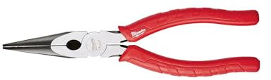 Milwaukee 48226101 8-Inch Long Nose Pliers - Red/Silver