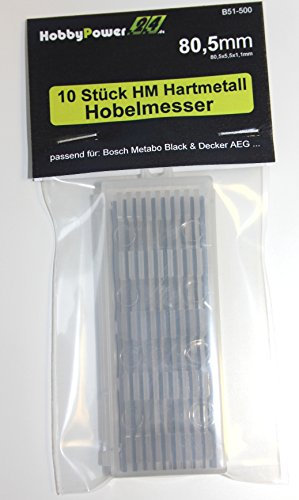10 Stück HM Hartmetall Hobelmesser 80,5mm für Hobel ELU MFF40, MFF80K, MFF80, MFF81, MFF81K