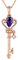 Bobury Les Femmes élégantes clé Pendentif Dame Naturelle Teardrop Collier Améthyste Fille en Or Rose 925