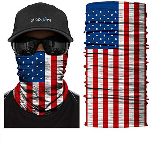 ShopINess Unisex Erwachsene Multifunktions Schlauchschal Halswärmer Neckwarmer Flaggen-Stil Fußball Weltmeisterschaft (USA)