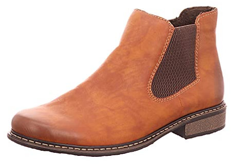 Rieker Femme Bottines Z4994, Dame Chelsea Boot, Bottes,Demi-Bottes,Bottes à la Cheville,Bootie,enfilez des Bottes,Plat,Cayenne/Brown,36 EU / 3.5 UK