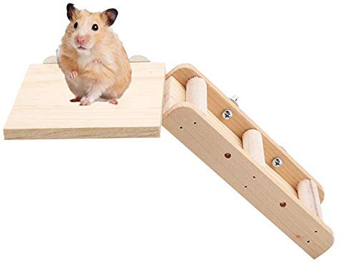 Kleintierspielzeug Living Leiter Hölzerne Schwenkleiter Plattform Haustiere Hamster Haus Schaukel und Leiter Set für Parrot Hamster und andere kleine Haustiere, die Spielzeug
