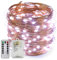 Erchen Battery Operated LED String Lights, Dimmable 66 FT 200 LED Ultra Thin Waterproof 8 Modes Timer Copper Wire Fairy Lights with 13 Key Remote Control for Indoor Outdoor Christmas Party (White)