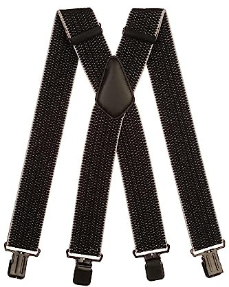 Olata Extra Breite Hosenträger für Herren – 5 cm breit, Robust und Verstellbar mit Stabilen Clips, Ideal für Arbeit und Elegante Outfits. Schwarz/Grau (Schwarz Clips)