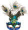 Amakando Bezaubernde Pfauen-Maske mit Federn & Pailletten/Grün-Blau/Schimmernde Augenmaske Paradies-Vogel/EIN Highlight zu Karneval & Mottoparty