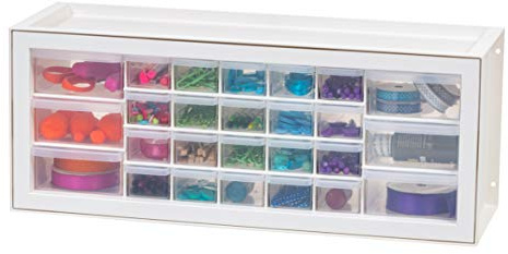 IRIS USA Kunststoff-Schubladen-Organizer, 26 Schubladen, Lehrer, Werkzeugkasten, Perlen, Kleinteile, Organizer, Schrank für Hardware, Handwerk, Muttern, Schrauben, Werkzeuge, Aufkleber, Zuhause,