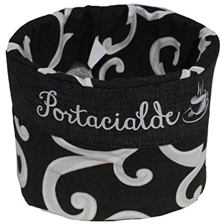 Russo Tessuti Centrotavola Contenitore Cucina Porta Cialde caffè Oggetti Zucchero Ghirigori -Nero